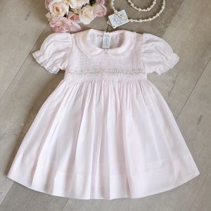 RARE Pink Smocked Heirloom Dress Feltman Brothers 24 Months Hand Embroidery NWT